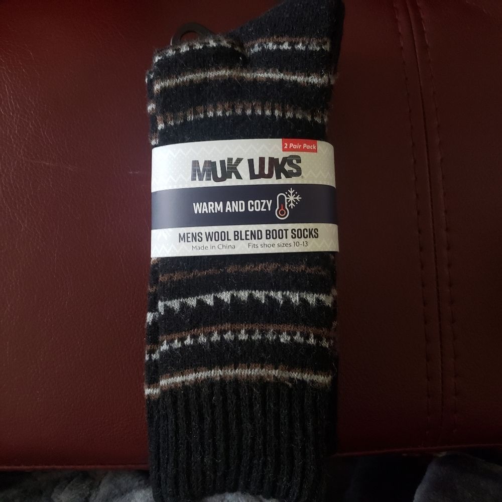 CT1291a MUK LUKS Men’s BOOT SOCKS SIZE 10-13